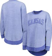 PRESSBOX Women's Pressbox Royal Kansas Jayhawks Ponchoville Pullover Sweatshirt