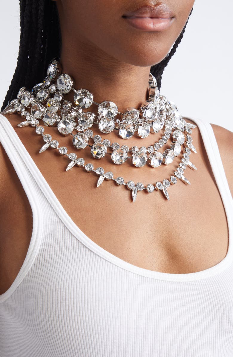 Area Crystal Layered Choker Necklace, Alternate, color, 