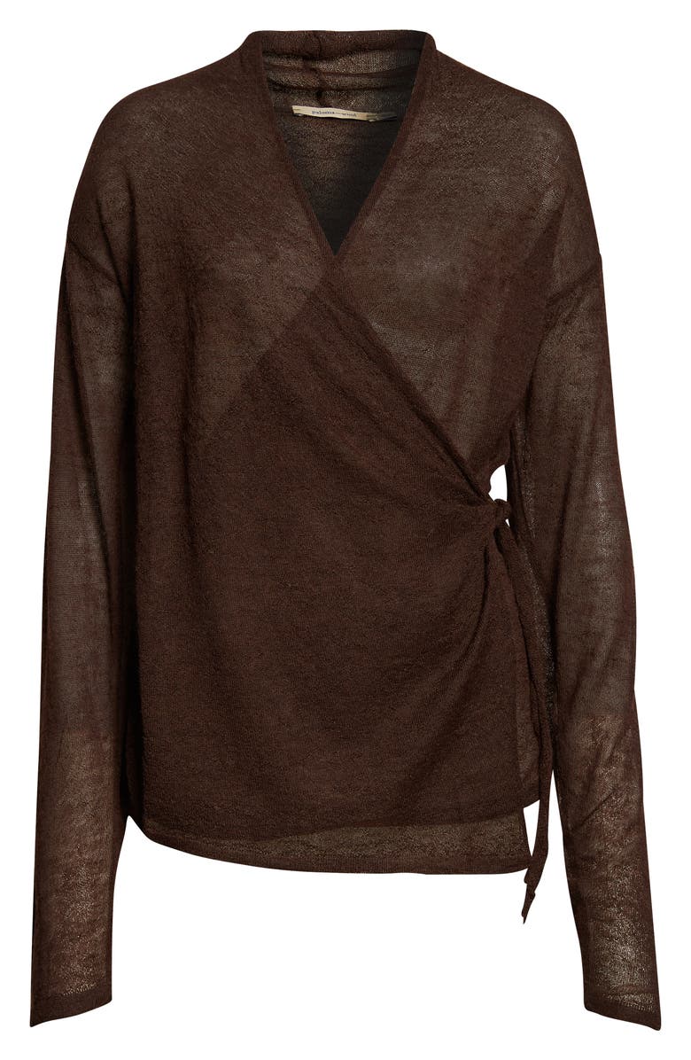Paloma Wool Sudi Baby Alpaca & Merino Wool Blend Wrap Sweater, Main, color, Brown