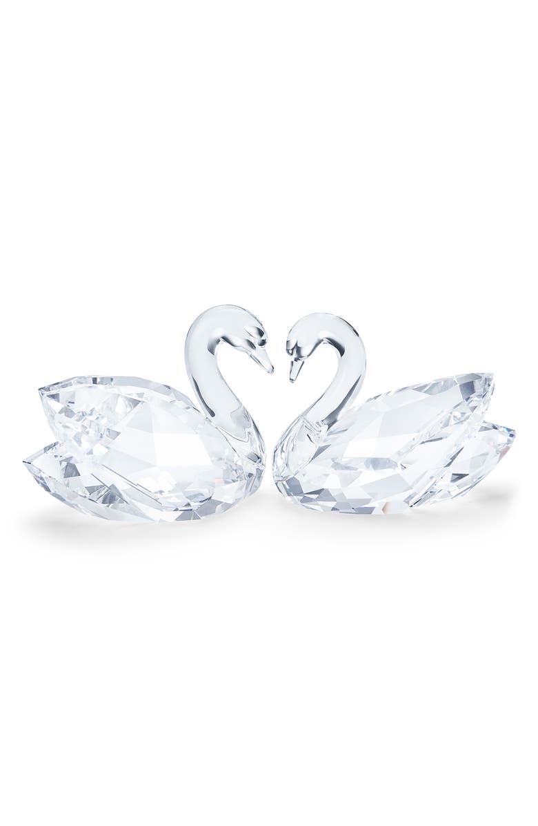 Swarovski Feathered Beauties Set of 2 Crystal Swans, Main, color, 