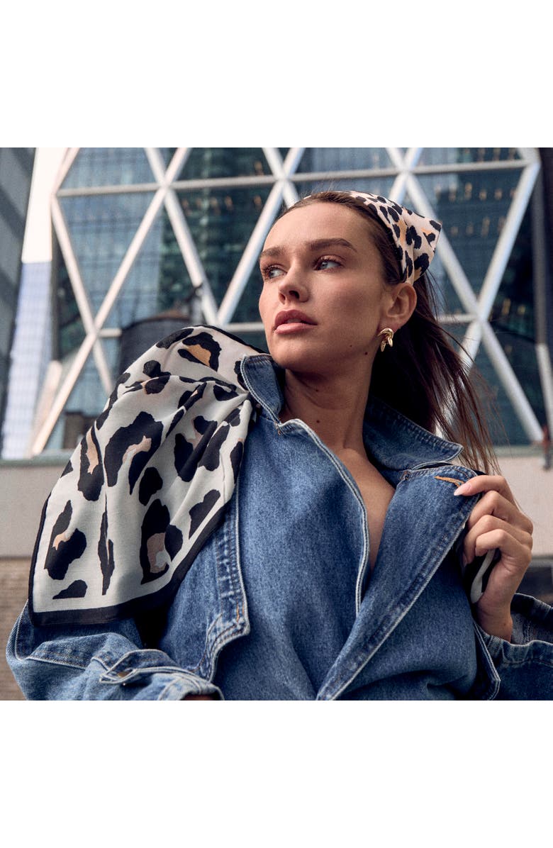 Lele Sadoughi Jackie Silky Handkerchief Headband, Alternate, color, Leopard 960