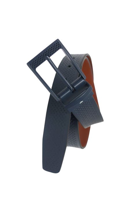 Golf Reversible Embossed Perf to Smooth Texture Leather Belt