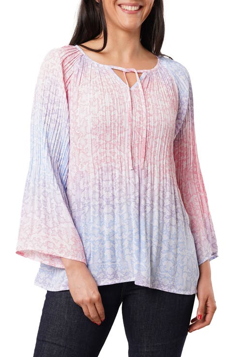 Pleated Tie Front Top