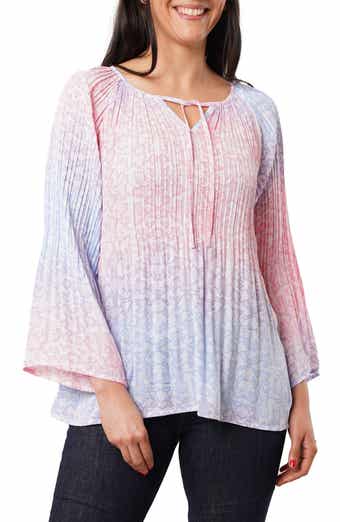 Pleated Tie Front Top