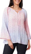 SUNNY LEIGH Pleated Tie Front Top