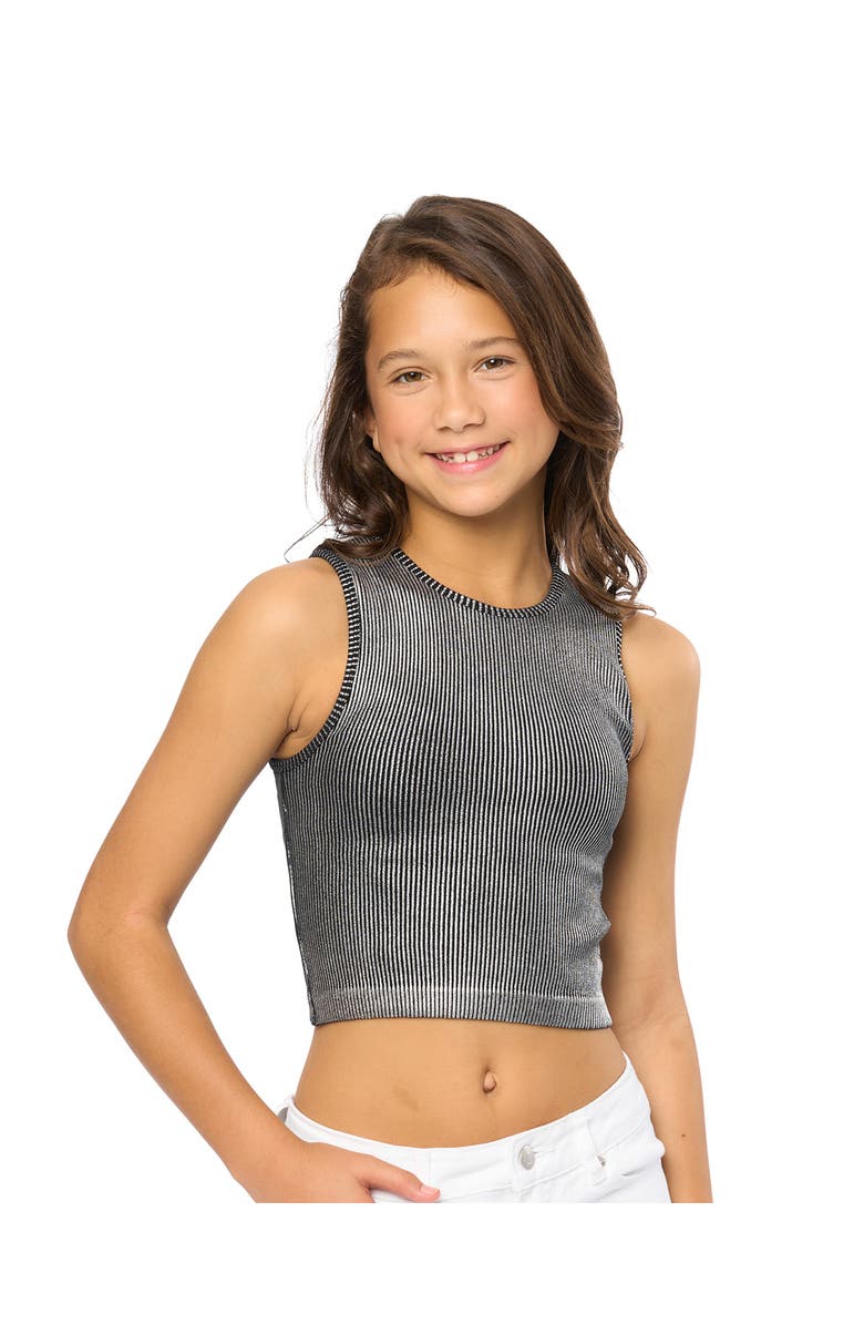 Malibu Sugar Metallic paint ribbed top - Big Kid, Alternate, color, Metallic Black