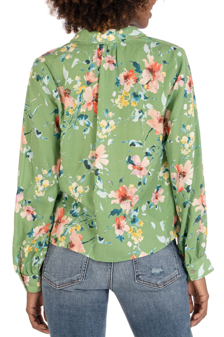 Alpha Floral Button-Up Shirt, Alternate, color, OLIVE/ CORAL