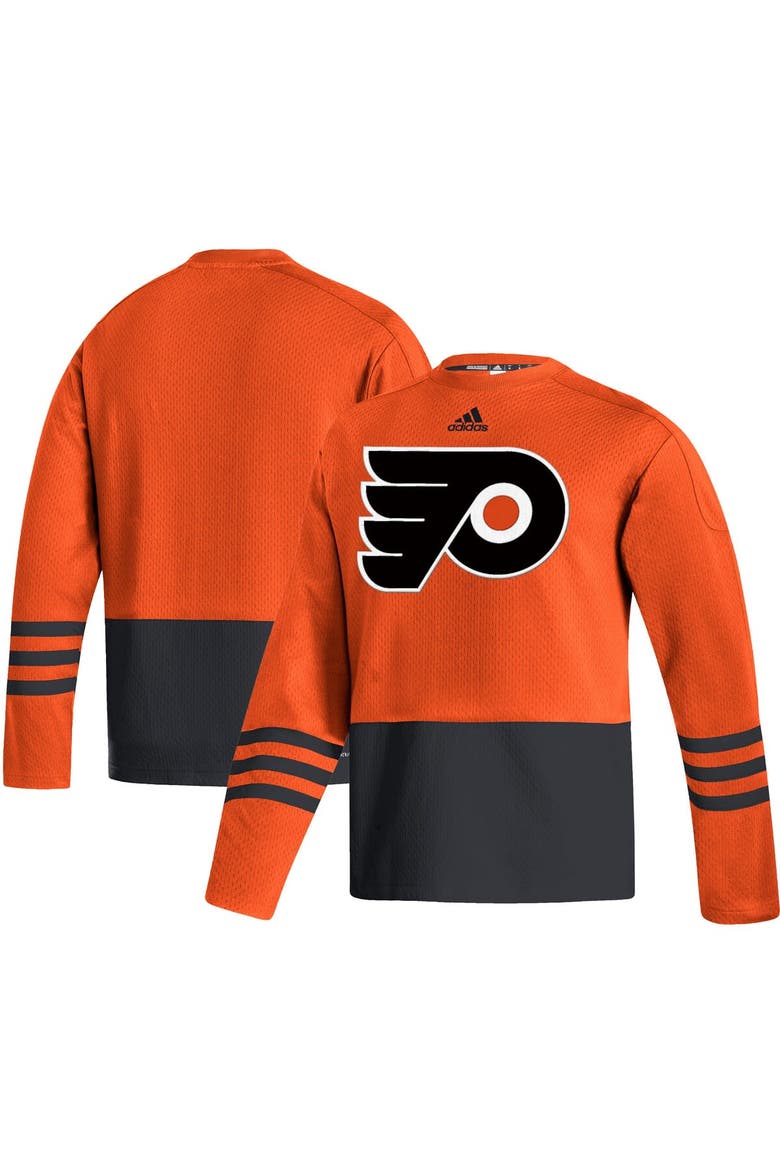 Men's adidas Orange Philadelphia Flyers Logo AEROREADY Pullover Sweater, Main, color, Orange