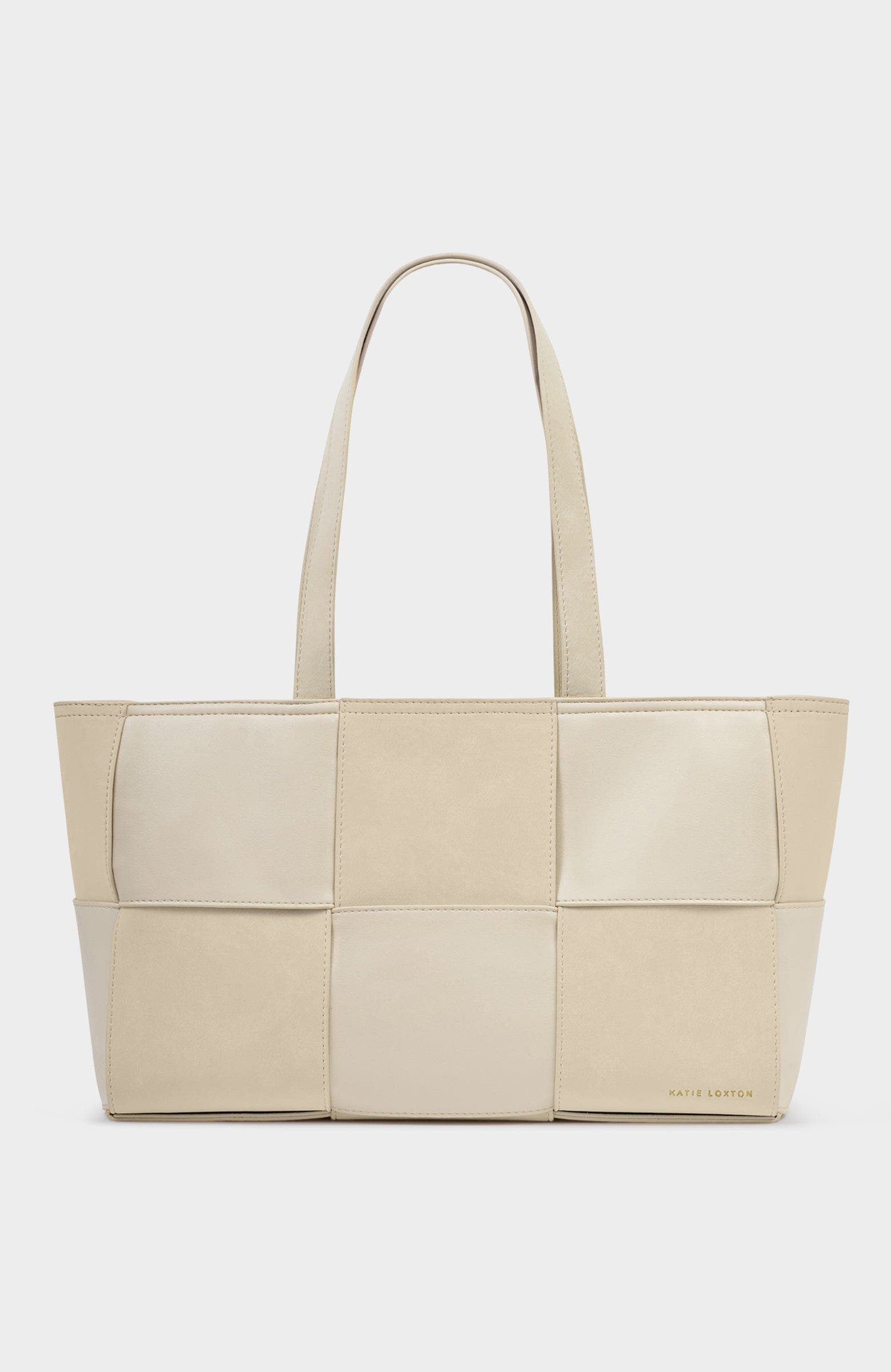 Katie Loxton Taya Woven Suedette Tote Bag, Main, color, Off White / Off White Suedette