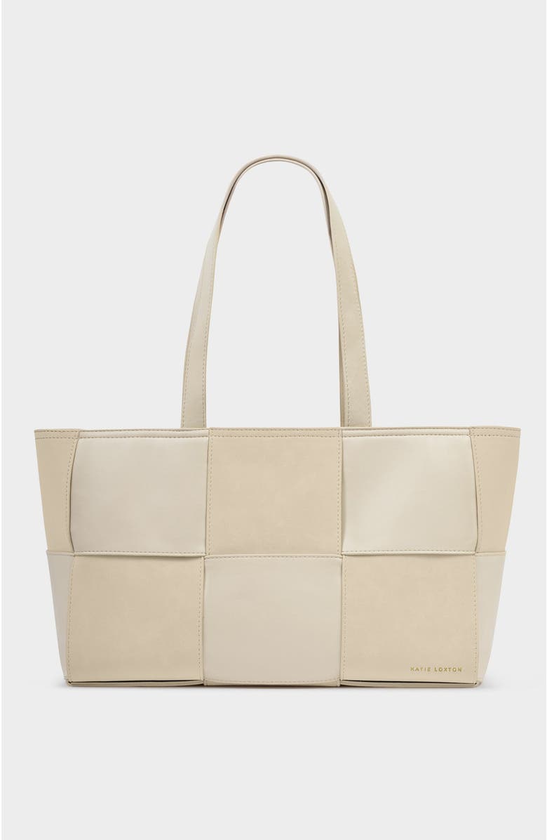 Katie Loxton Taya Woven Suedette Tote Bag, Main, color, Off White / Off White Suedette