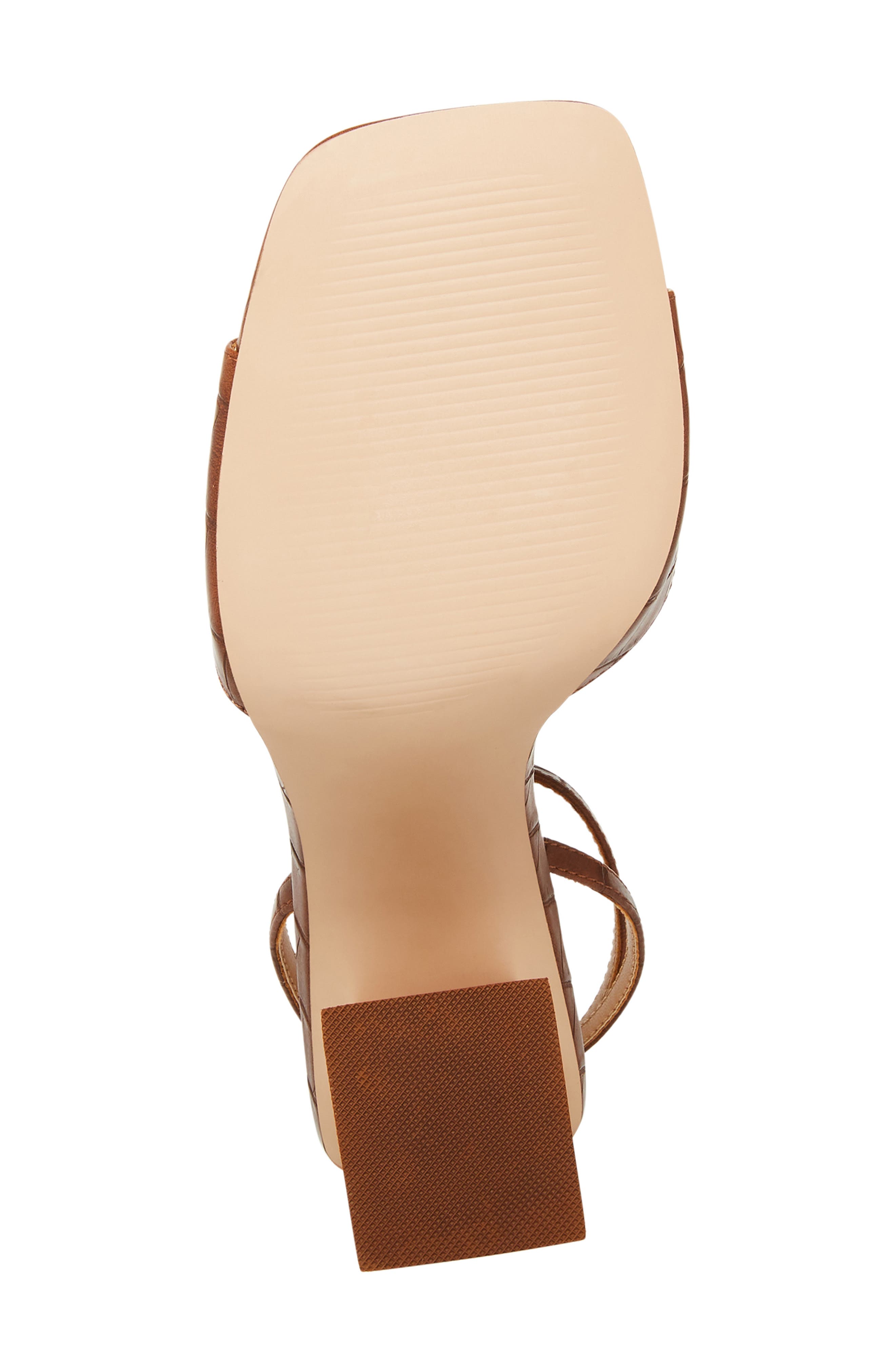 Rozlyn Ankle Strap Sandal, Alternate, color, BROWN CROC EMBOSSED