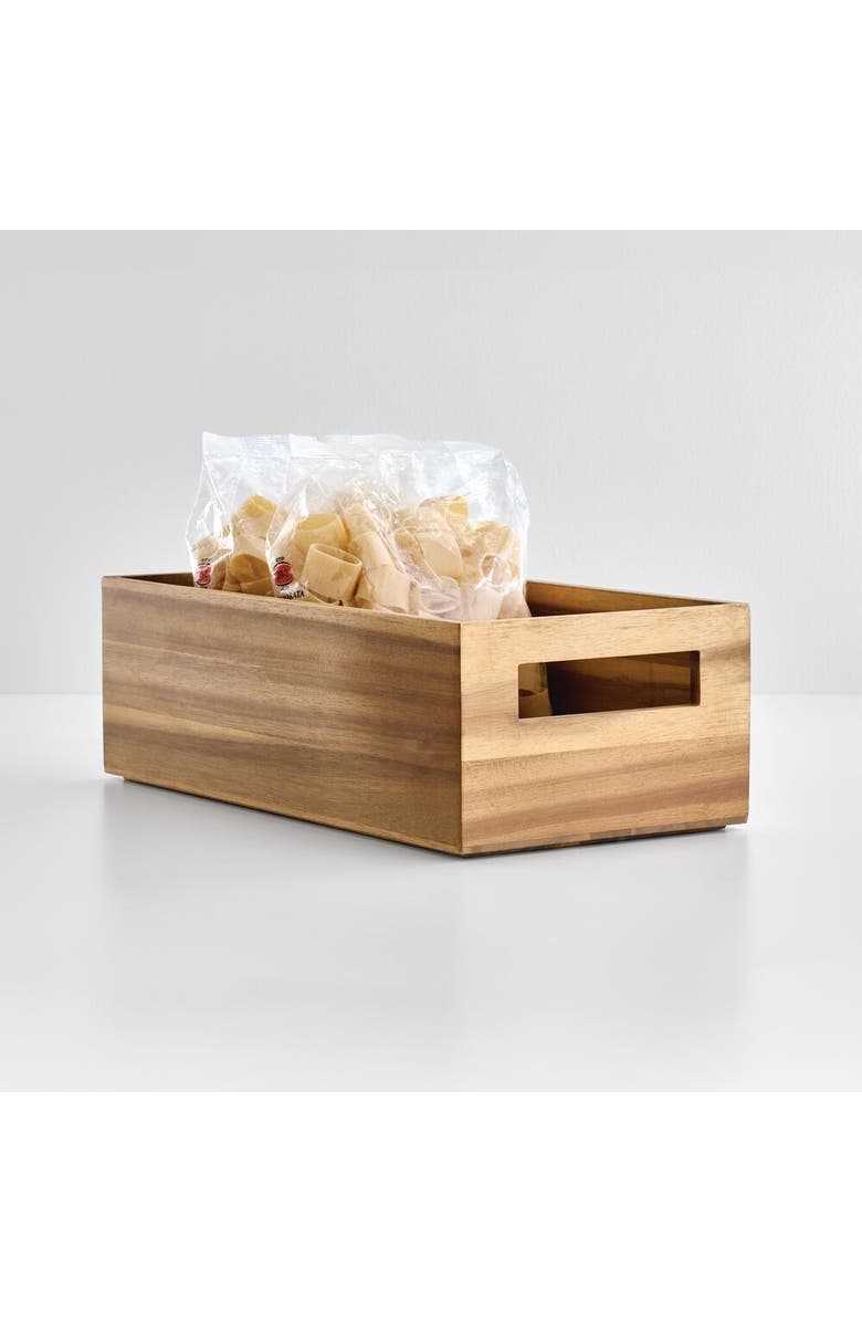 iDesign Acacia Wood Pantry Storage Bin with Handles - Natural, Alternate, color, Natural
