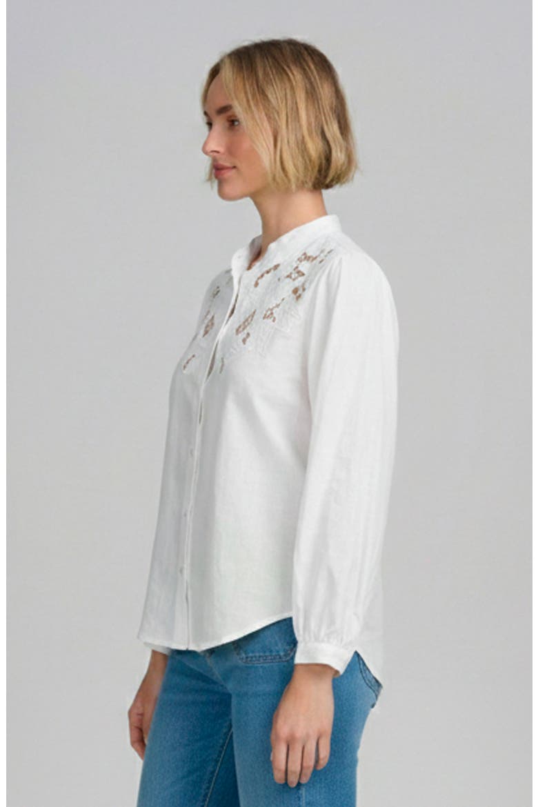 Lace Yoke Shirt, Alternate, color, IVORY