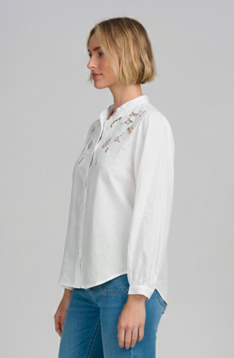 ELLE Collection Lace Yoke Shirt, Alternate, color, Ivory
