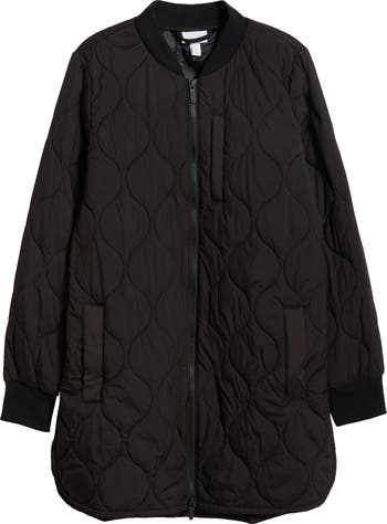 Zella Longline Onion Quilted Bomber Jacket | Nordstrom Zella Longline Onion Quilted Bomber Jacket | Nordstrom