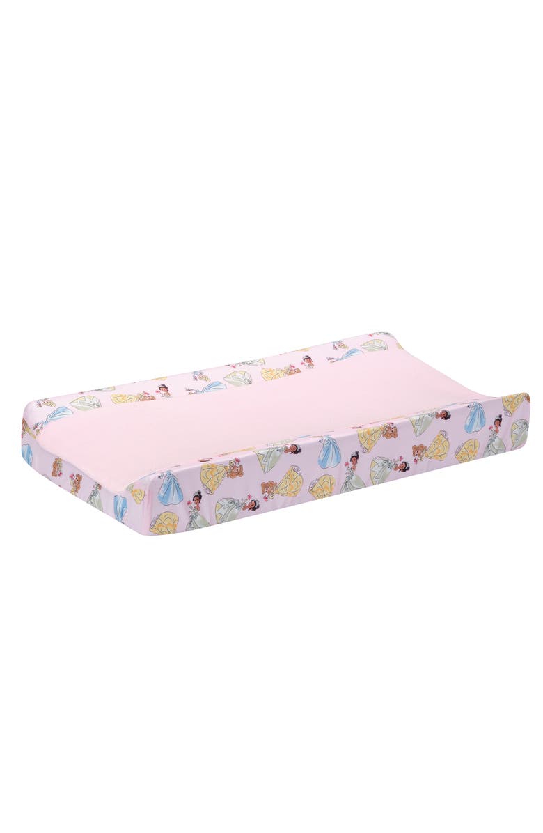Lambs & Ivy Disney Princesses Changing Pad Cover - Cinderella, Belle & Tiana, Alternate, color, Pink
