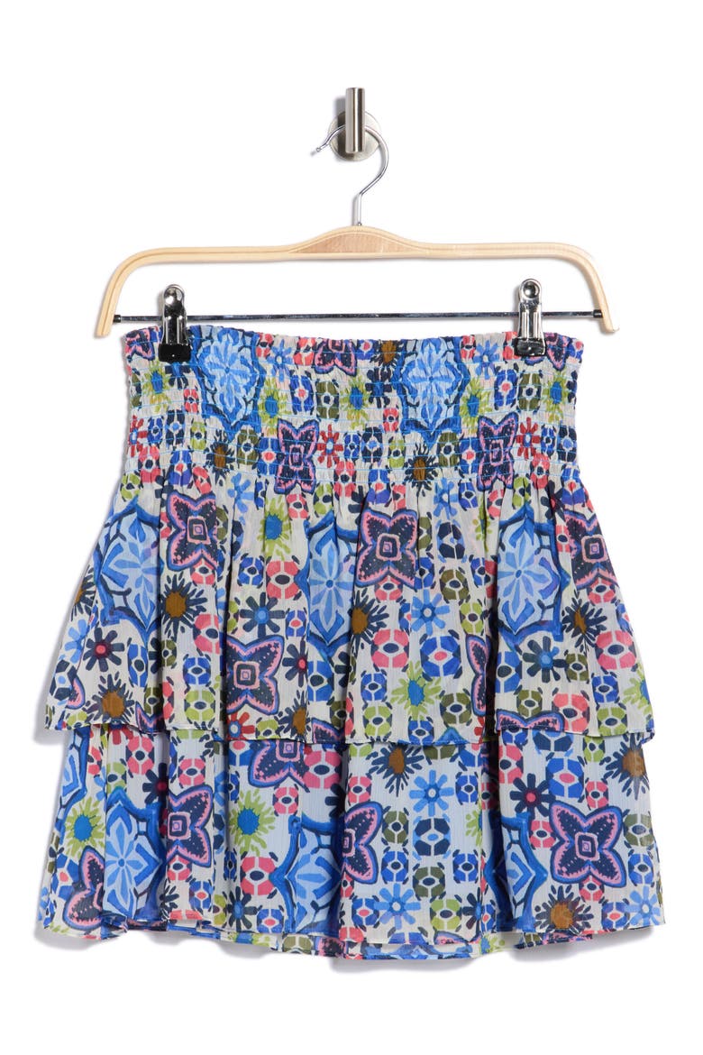 Brody Smocked Miniskirt, Alternate, color, MULTI MEDALLION PRINT