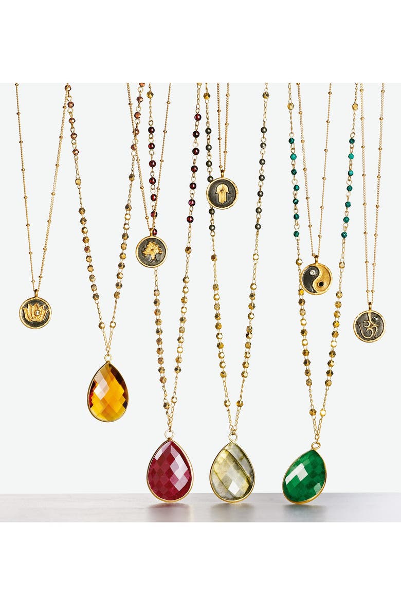 Nordstrom Long Beaded Stone Pendant Necklace, Alternate, color, 