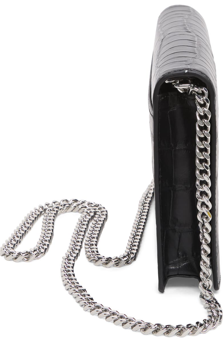 Marc Jacobs Party On a Chain Croc Embossed Leather Shoulder Bag, Alternate, color,