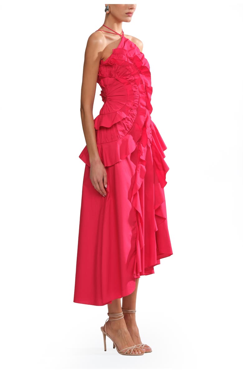 AMUR Ottavia ruffle dress, Alternate, color, Solstice Red
