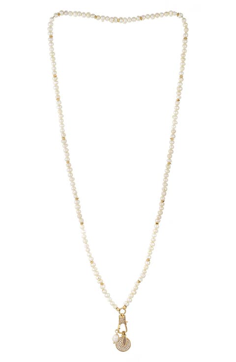 Crystal Charms Imitation Pearl Necklace