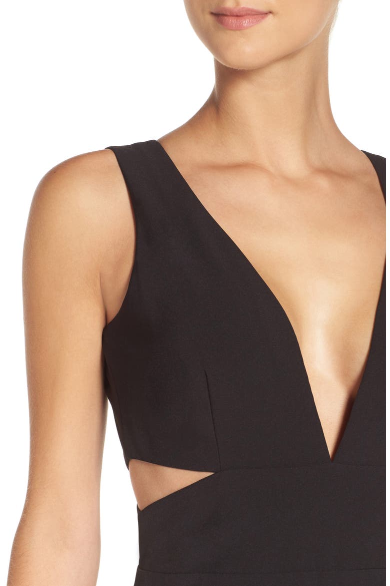 Cutout Jumpsuit, Alternate, color, BLACK