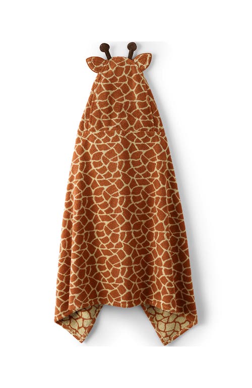 Lands' End Kids Cotton Hooded Towel In Giraffe