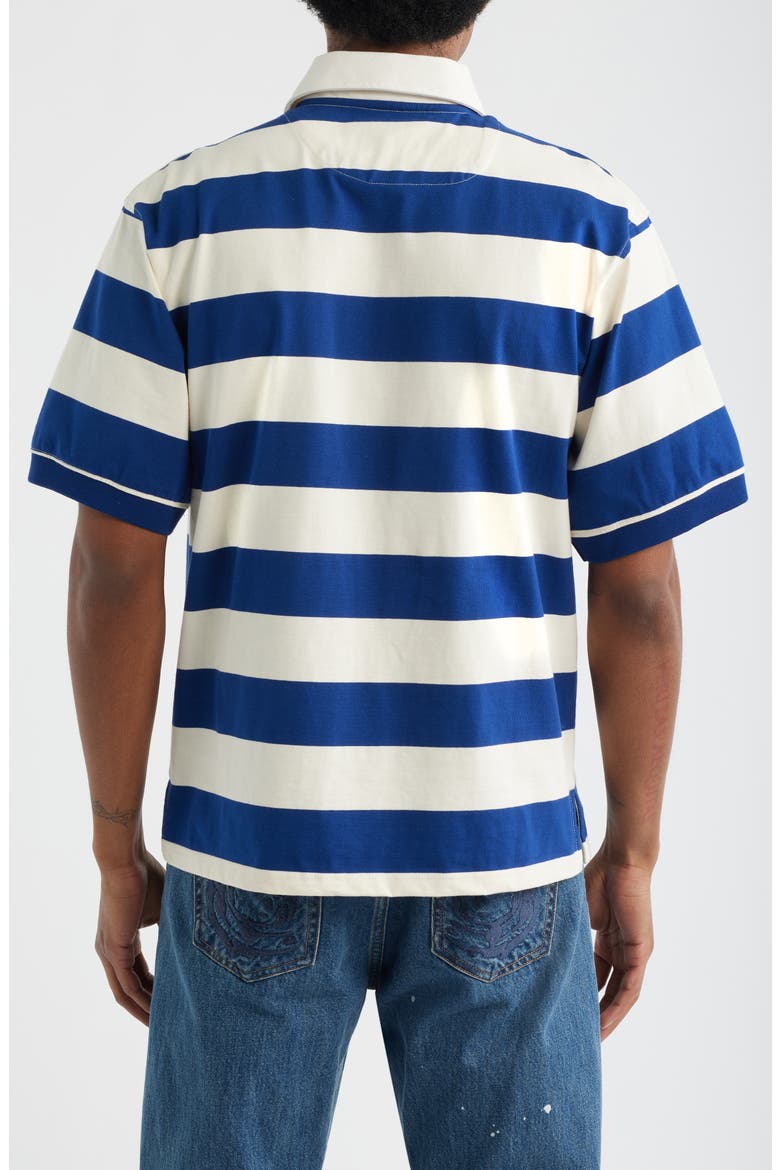 Trails Stripe Cotton Polo, Alternate, color, ECRU