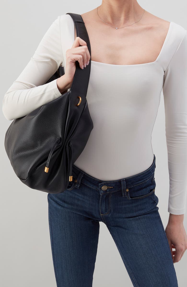 HOBO Kori Hobo Shoulder Bag, Alternate, color, Black