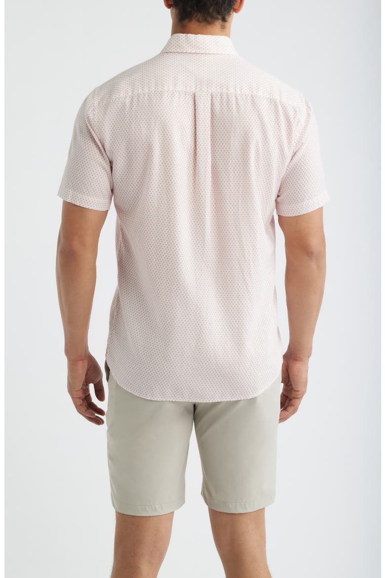 Tamarama Medallion Print Short Sleeve Cotton & Lyocell Button-Up Shirt, Alternate, color, VENETIAN PINK