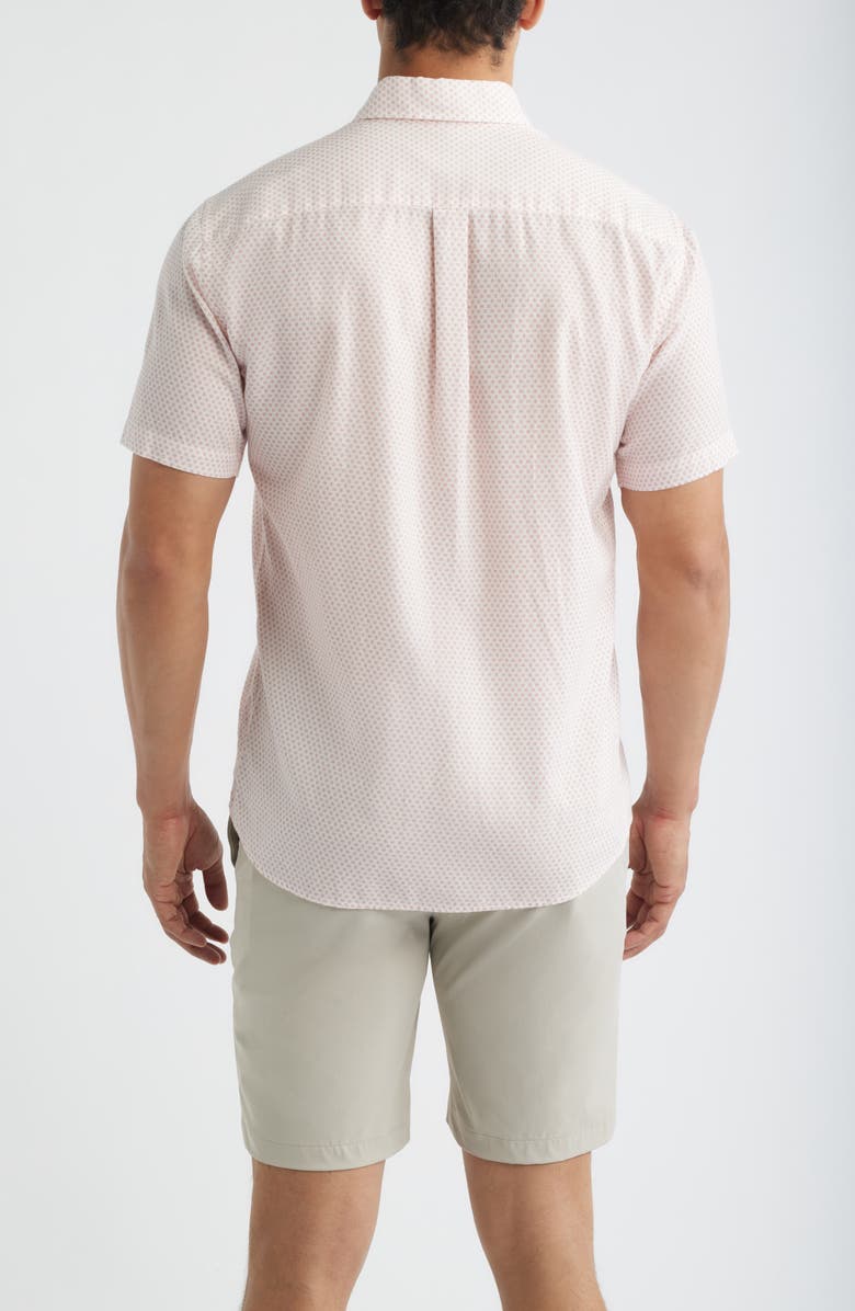 Peter Millar Tamarama Medallion Print Short Sleeve Cotton & Lyocell Button-Up Shirt, Alternate, color, Venetian Pink