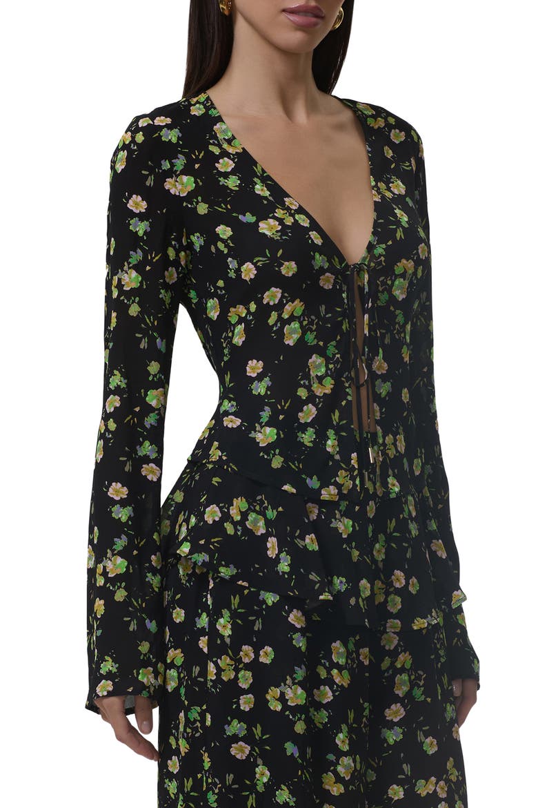Tyra Tie Front Top, Main, color, CITRUS DAISY