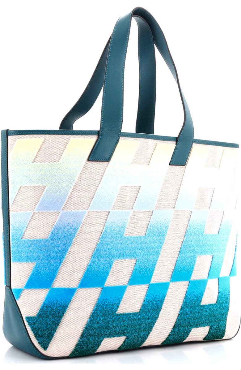 Pre-Owned Hermes Cabas H en Biais Tote Tufted Motif Canvas with Leather 40, Alternate, color,