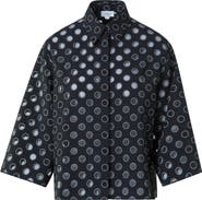 Akris punto Sheer Polka Dot Button-Up Shirt