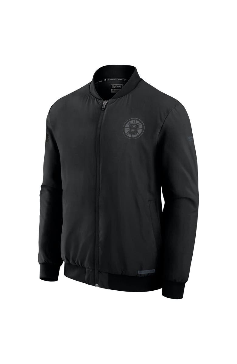 FANATICS Men's Fanatics Black Boston Bruins Authentic Pro Road Full-Zip Bomber Jacket, Alternate, color, Black
