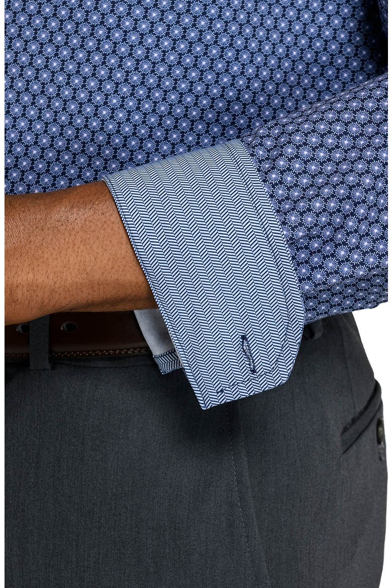 Circle Geo Performance Dress Shirt, Alternate, color, NAVY/ PURPLE