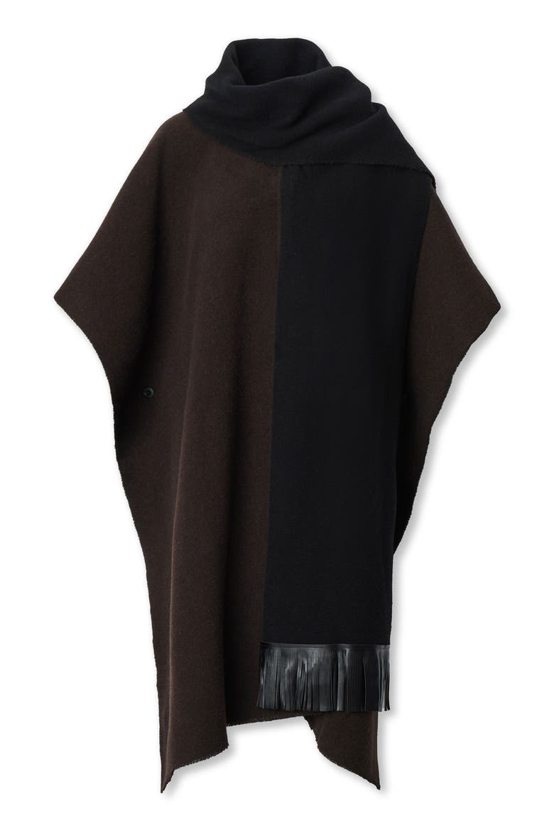 Brooke Wool Scarf Poncho, Alternate, color, DARK CHOCOLATE