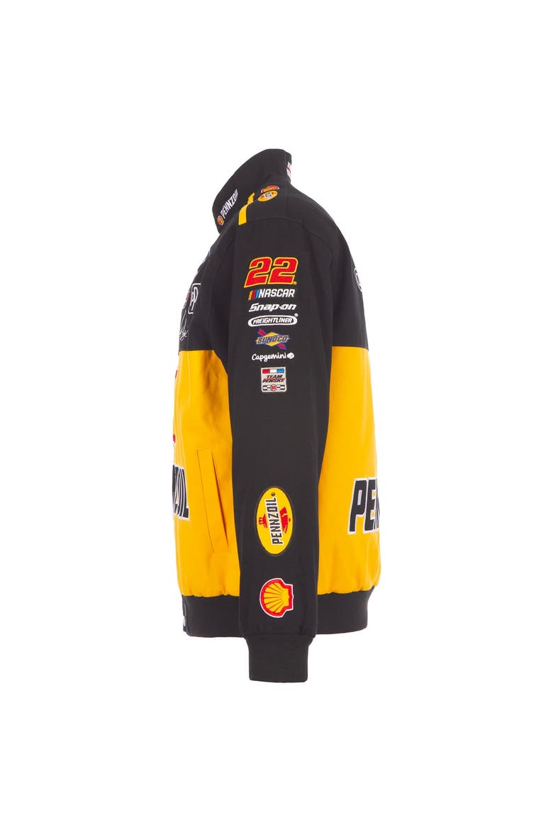 Men's JH Design Black Joey Logano 2026 Pennzoil Full-Snap Twill Racing Jacket, Alternate, color, Black
