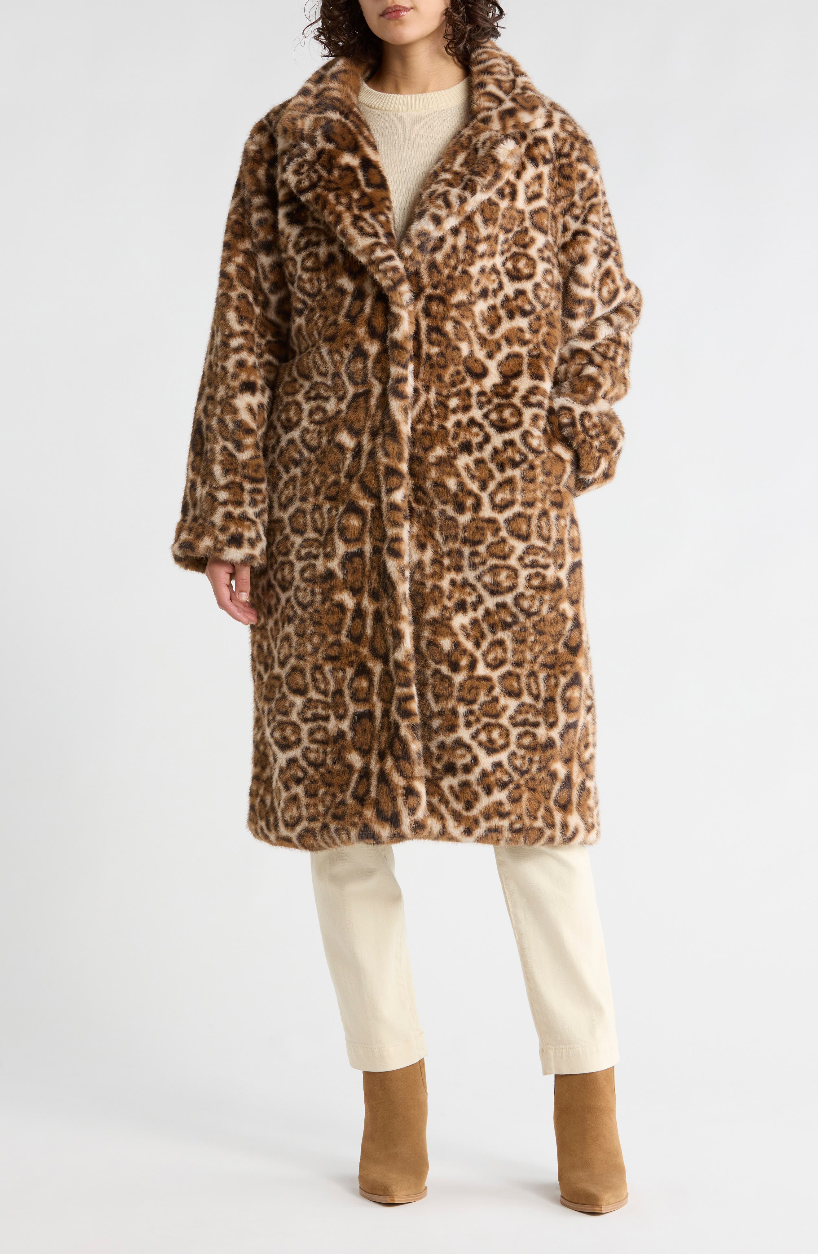 Vigoss Faux Fur Longline Coat