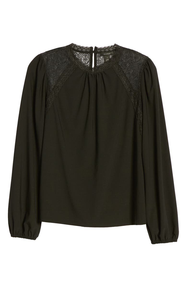 Halogen<sup>®</sup> Lace Yoke Knit Top, Alternate, color,
