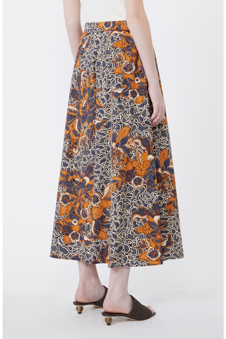 Uomo Paisley Floral Cotton Skirt, Alternate, color, NAVY