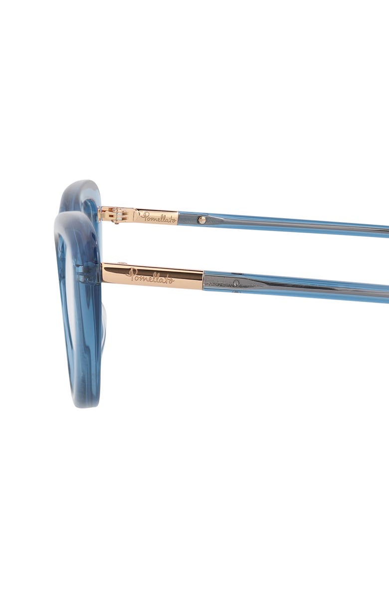 Pomellato Novelty 53mm Cat Eye Optical Glasses, Alternate, color, Light Blue Transparent
