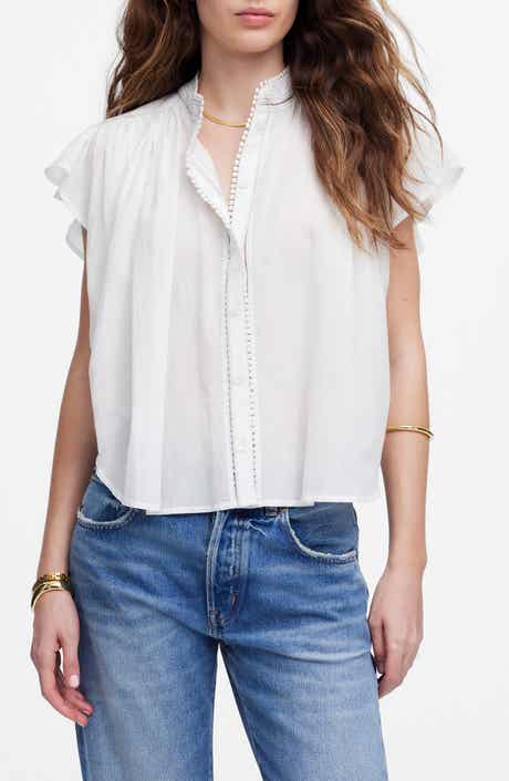 Madewell Circle Trim Flutter Sleeve Shirt