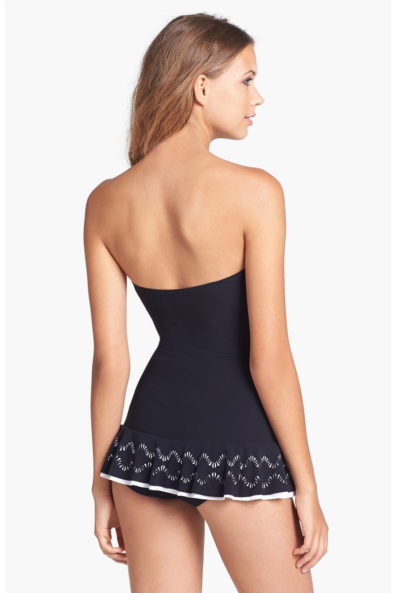 Bandeau Swimdress, Alternate, color, BLACK/ WHITE