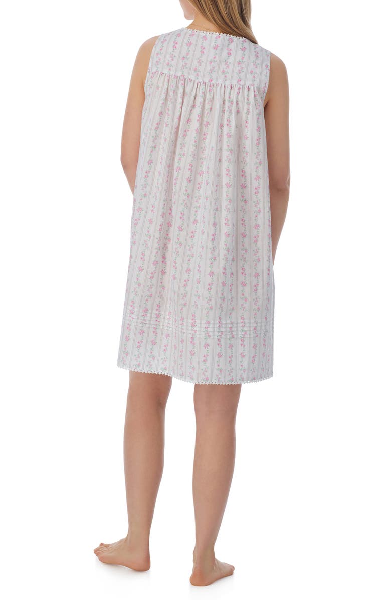 Eileen West Lace Trim Cotton Chemise, Alternate, color, 