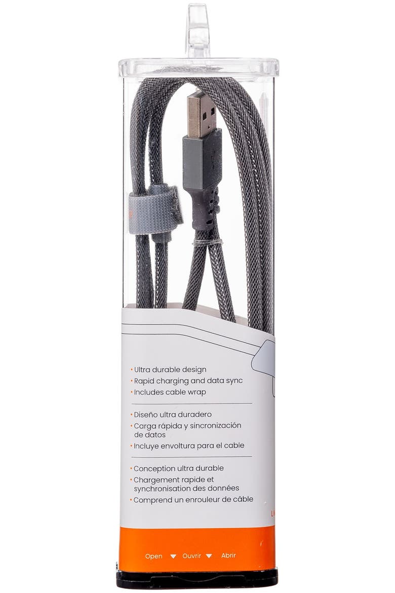 Alloy USB-A to Apple Lightning High Speed Ultradurable 4 Foot Cable, Alternate, color, Silver