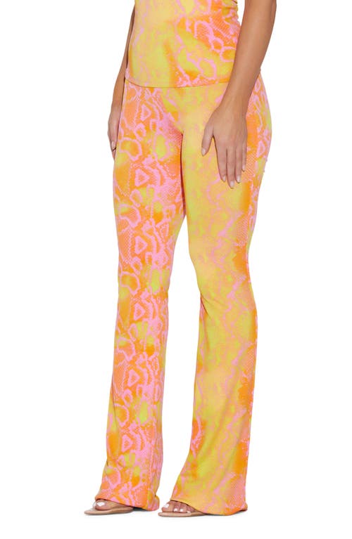 Naked Wardrobe The Boot Up Snakeskin Print Bootcut Pants