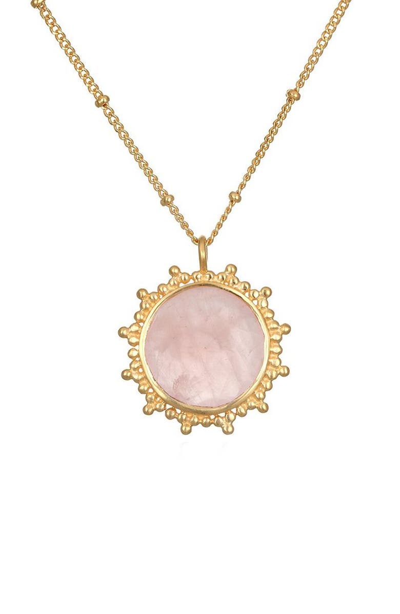 Satya Jewelry Unlimited Compassion Rose Quartz Gemstone Necklace, Main, color,