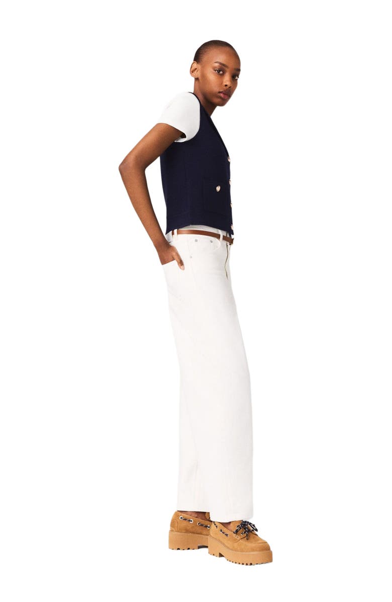 maje Polo knit cardigan, Alternate, color, Navy