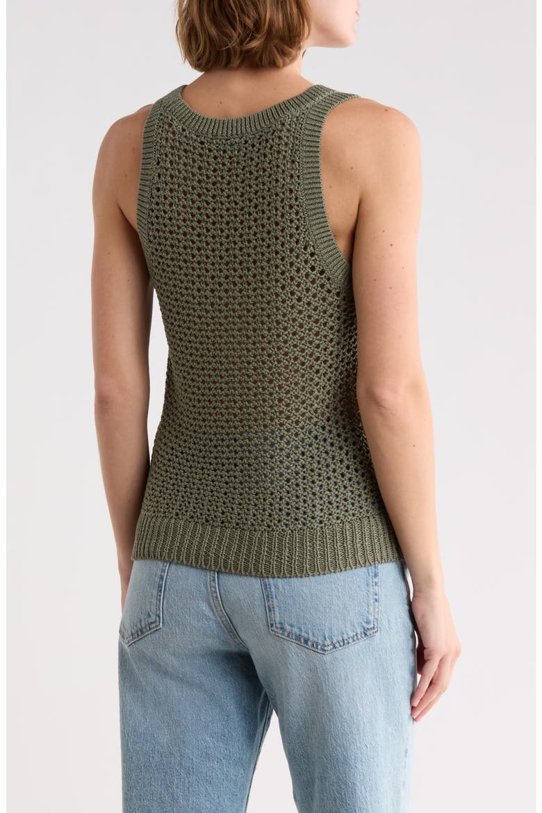 Crochet Cotton Tank, Alternate, color, SEA FERN